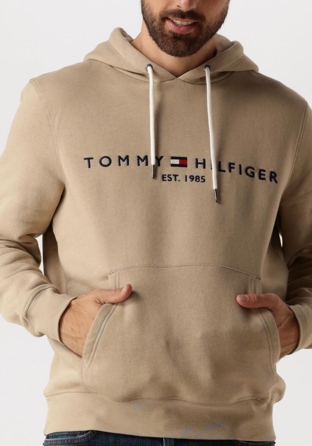 TOMMY HILFIGER Heren Truien & Vesten Tommy Logo Hoody Bruin