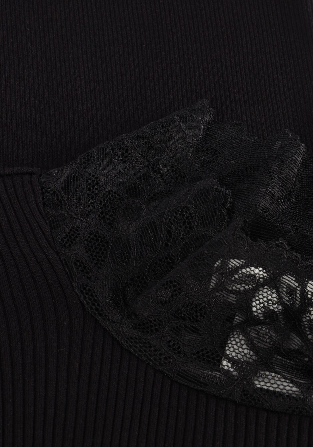 Zwarte ROSEMUNDE Top BEATHA LS REGULAR LACE - large