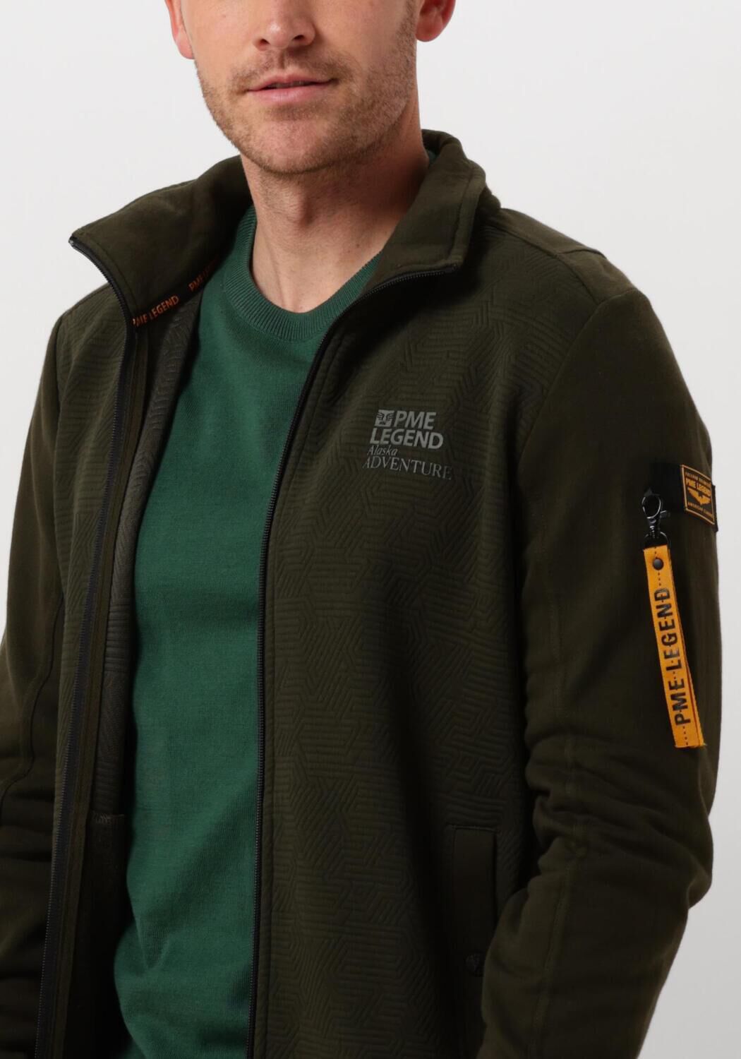 PME LEGEND Heren Truien & Vesten Zip Jacket Jacquard Interlock Sweat Groen