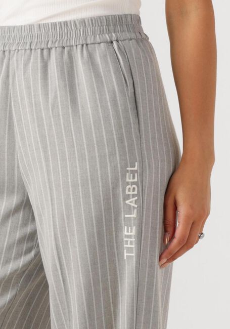 Lichtgrijze ALIX THE LABEL Wijde broek LADIES WOVEN PINSTRIPE PANTS - large