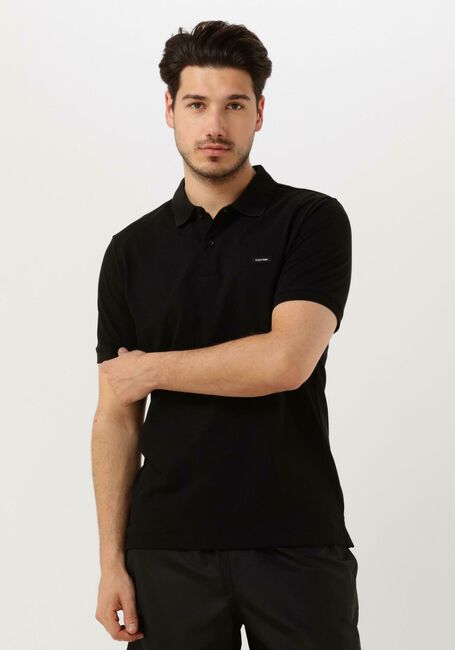 Zwarte CALVIN KLEIN Polo STRETCH PIQUE SLIM BUTTON POLO - large