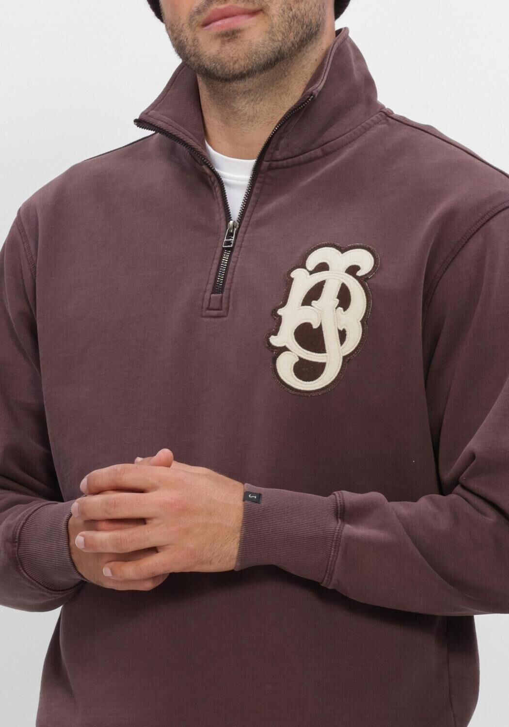 Bordeaux BUTCHER OF BLUE Sweater LOGO HALF ZIP - large