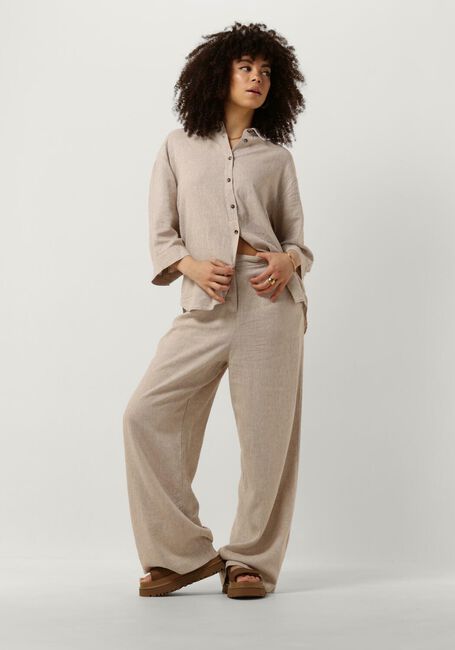 Zand MSCH COPENHAGEN Wijde broek MSCHJOVENE GINIA HW PANT Zand MSCH COPENHAGEN Wijde broek MSCHJOVENE GINIA HW PANT - large