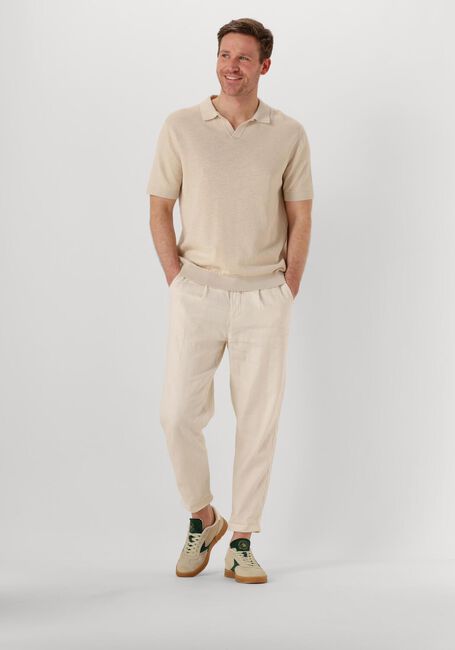 Beige SELECTED HOMME Polo SLHMATTIS SS KNIT SUN OPEN POLO NOOS - large