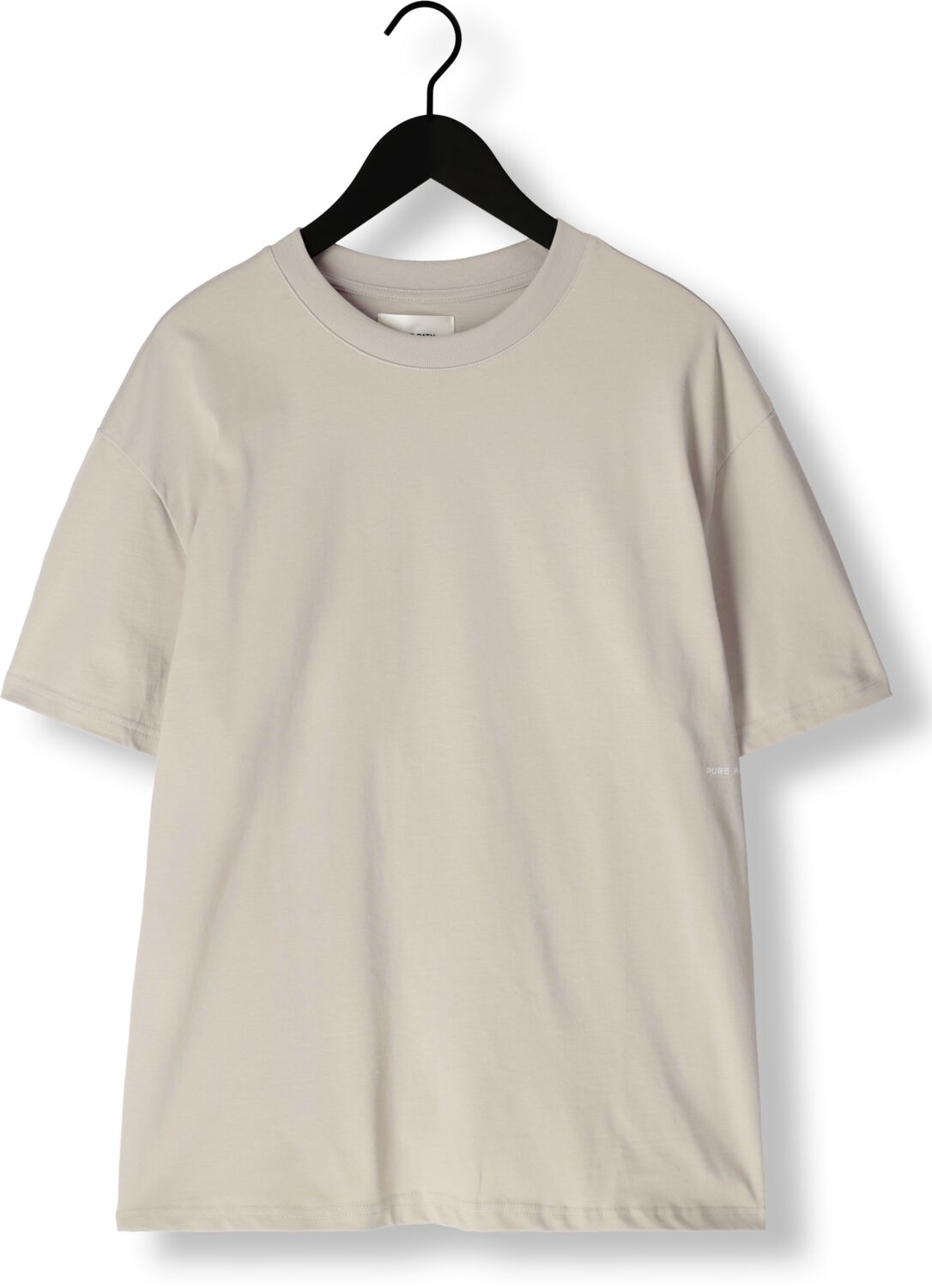 PURE PATH Heren Polo's & T-shirts Tshirt With Back Print And Small Frontprint Zand