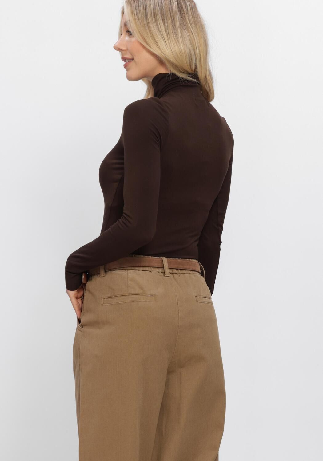 Bruine WITHBLACK Trui WBLLENA LS TURTLENECK - large