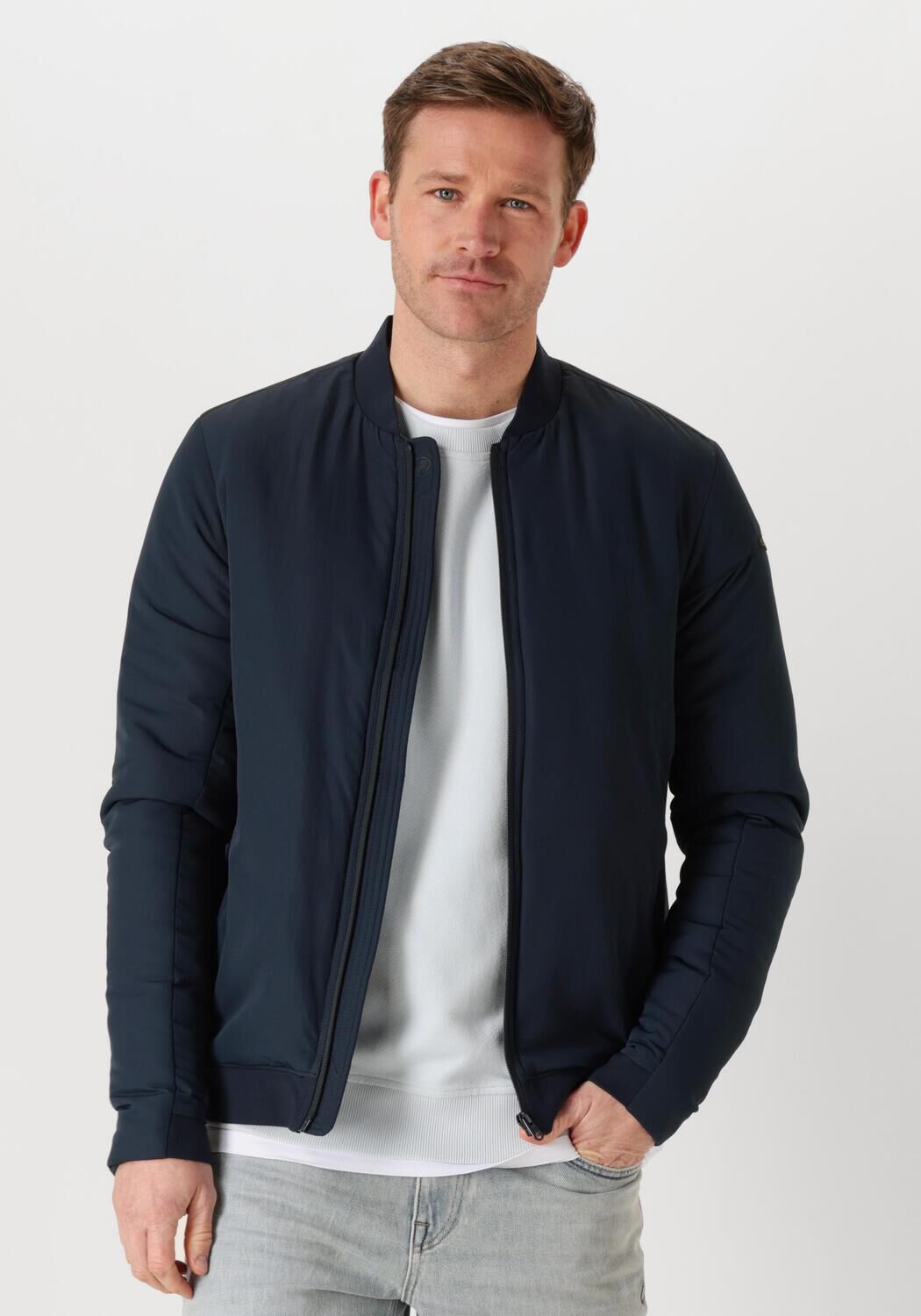 CAST IRON Heren Jassen Bomber Jacket Throttle Barker Blauw