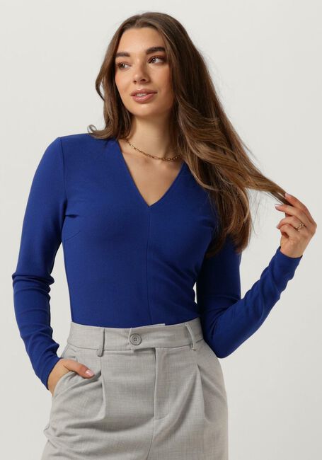 Blauwe VANILIA  90S V NECK LONGSLEEVE - large