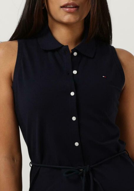 Donkerblauwe TOMMY HILFIGER Midi jurk SLM COLLR DTAIL MIDI POLO DRS NS - large