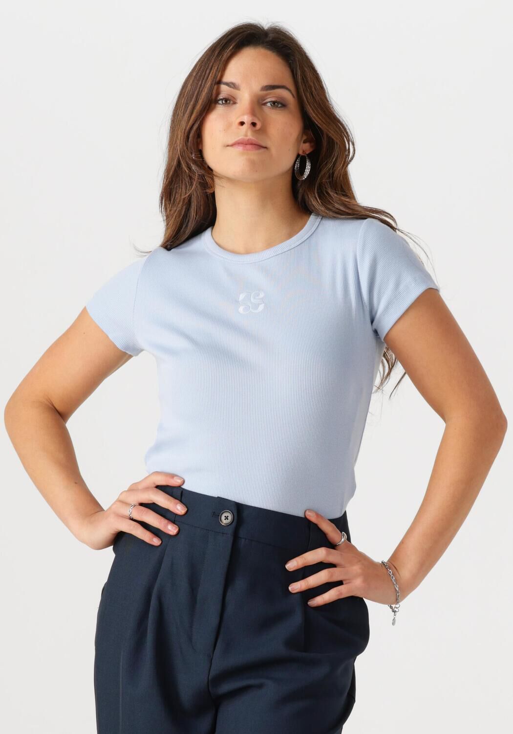MY ESSENTIAL WARDROBE Dames Tops & T-shirts Mandymw Tee Lichtblauw