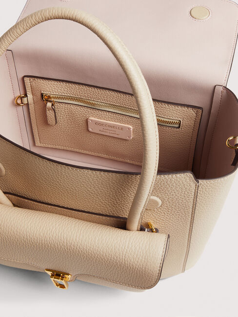 Beige COCCINELLE Schoudertas DOUBLE BEAT - large