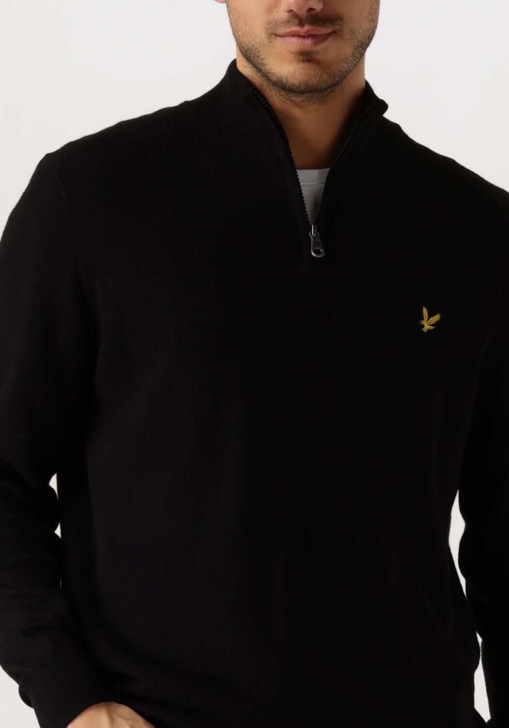 LYLE & SCOTT Heren Truien & Vesten Cotton Merino Quarter Zip Jumper Zwart