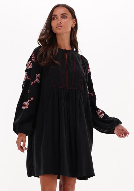 Zwarte SCOTCH & SODA Mini jurk EMBROIDERED TENCEL LYOCELL DRESS - large