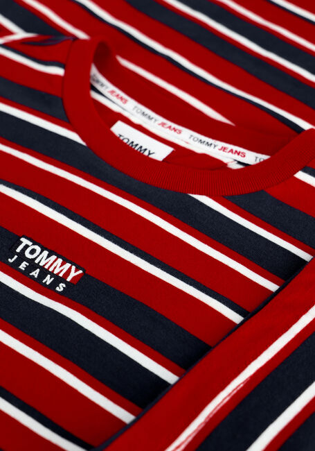Rode TOMMY JEANS T-shirt TJM CENTRE GRAPHIC STRIPE TEE - large