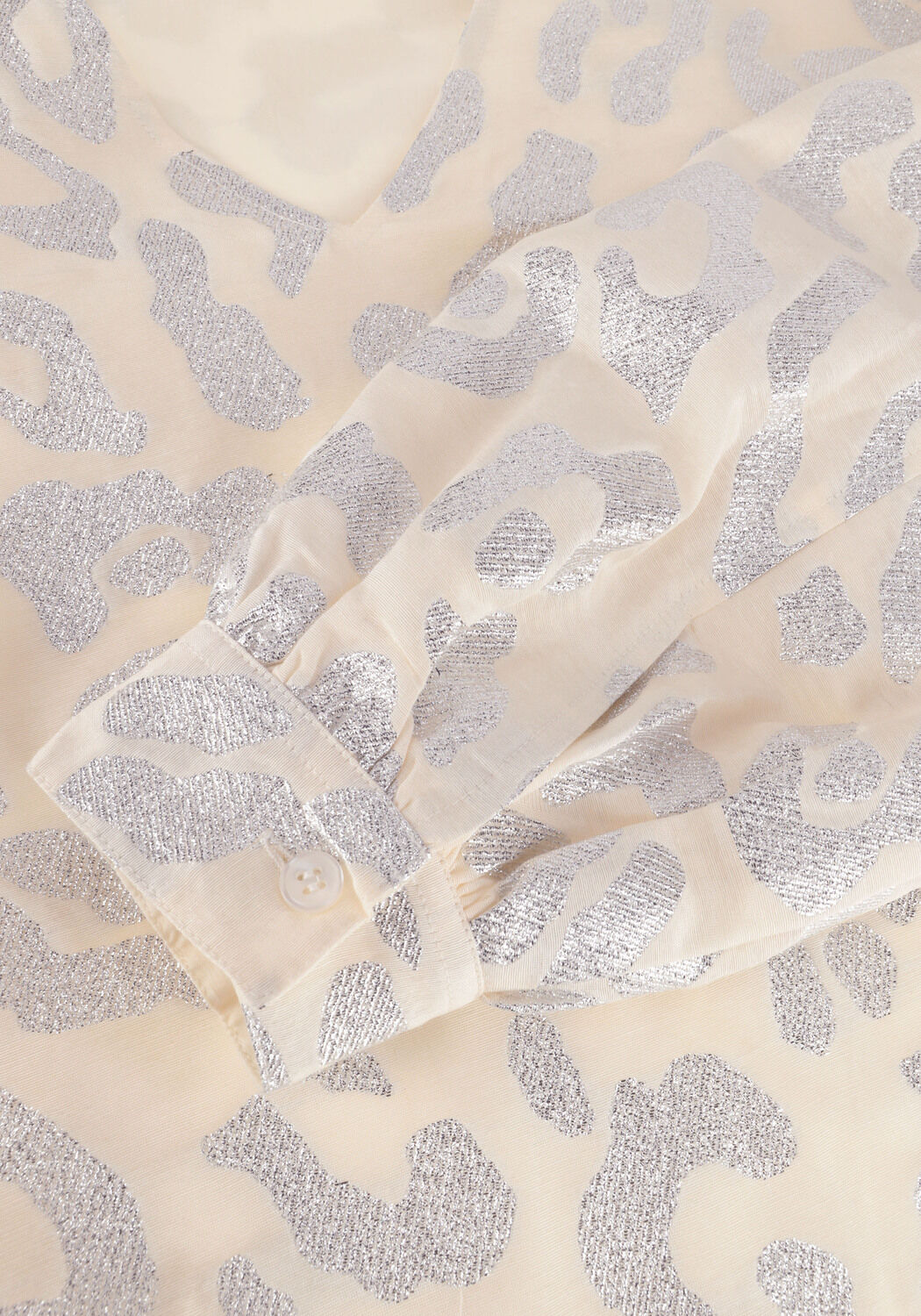 Beige ALIX THE LABEL Blouses LADIES WOVEN LUREX ANIMAL BLOUSE - large