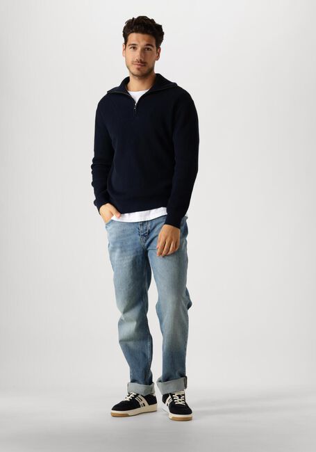 Donkerblauwe PURE PATH Trui LOOSE FIT KNITWEAR HALFZIP818 - large