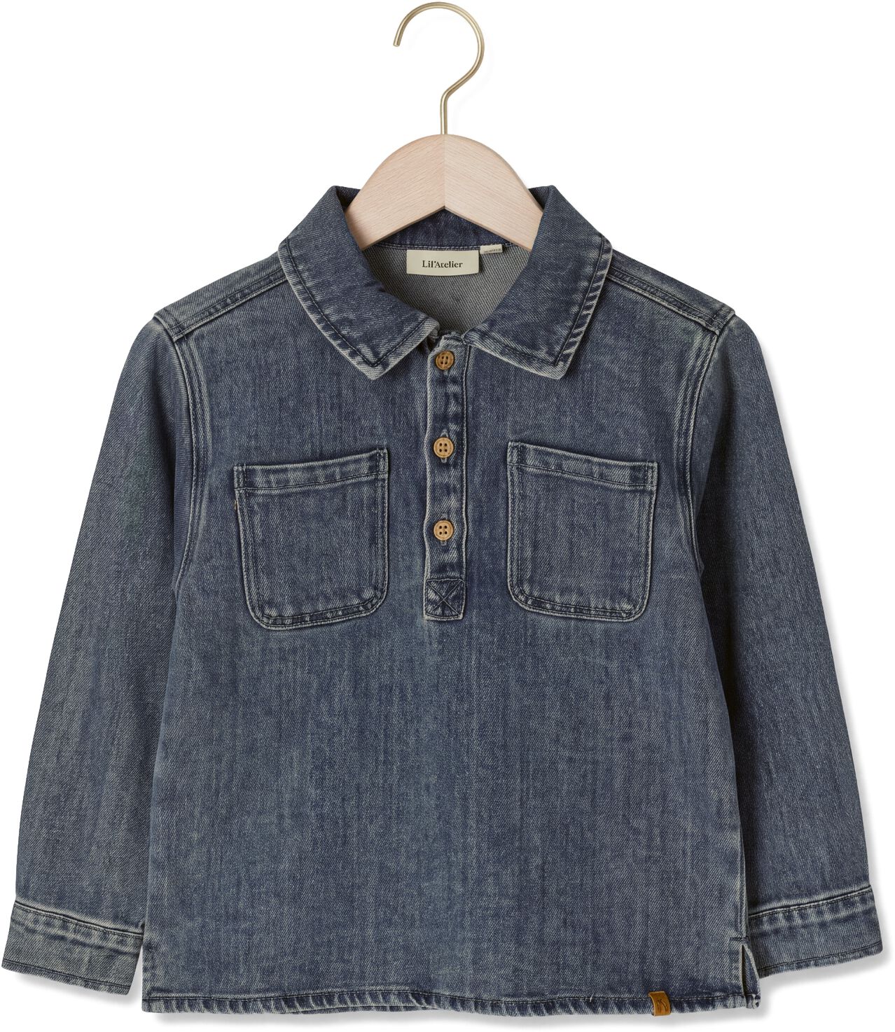 LIL' ATELIER Jongens Overhemden Nmmobello Ls Loose Overshirt 1144-se Lil Blauw
