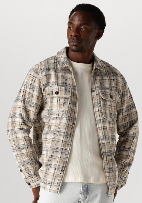 Beige ANERKJENDT Overhemden AKHANKY CHECK TWILL OVERSHIRT - large