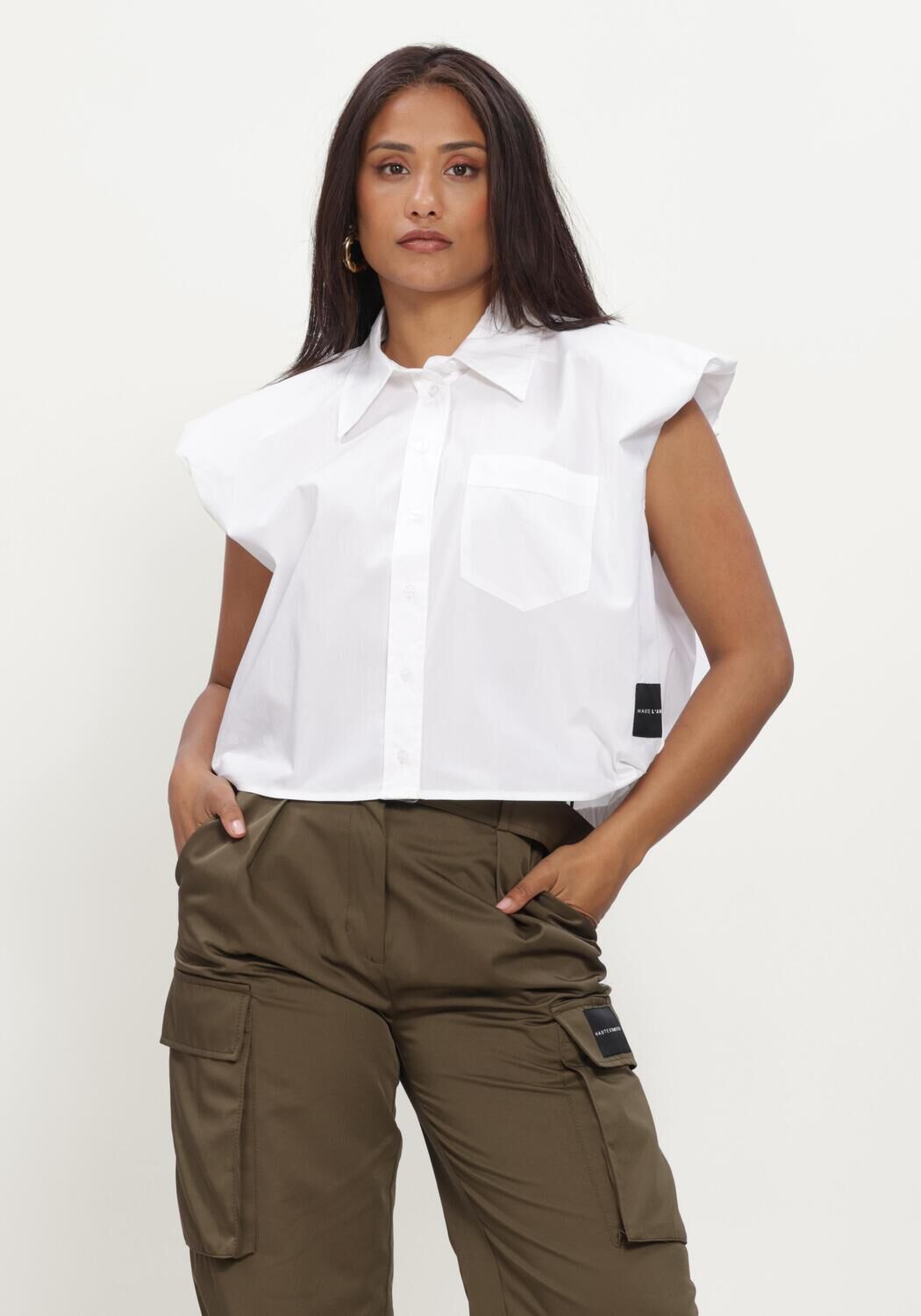Witte HAUTE L'AMITI&Eacute; Top DINNIE NS POPLIN SHIRT - large