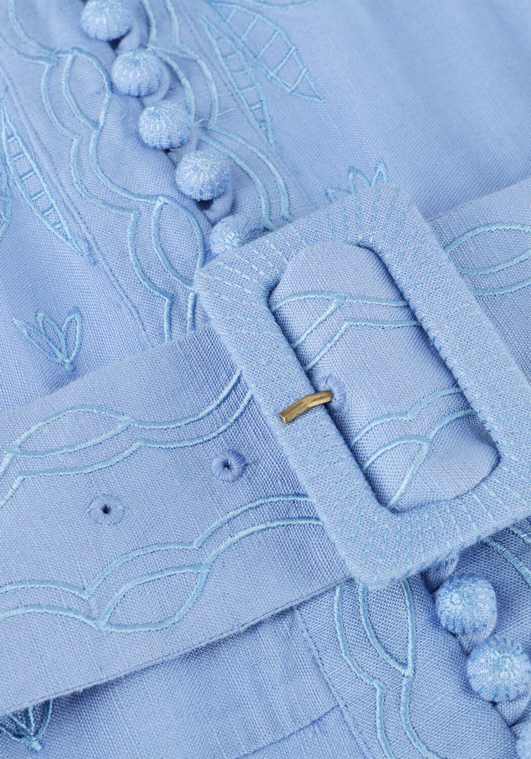 Lichtblauwe SCARLETT POPPIES Mini jurk BERITE SHORT DRESS - large