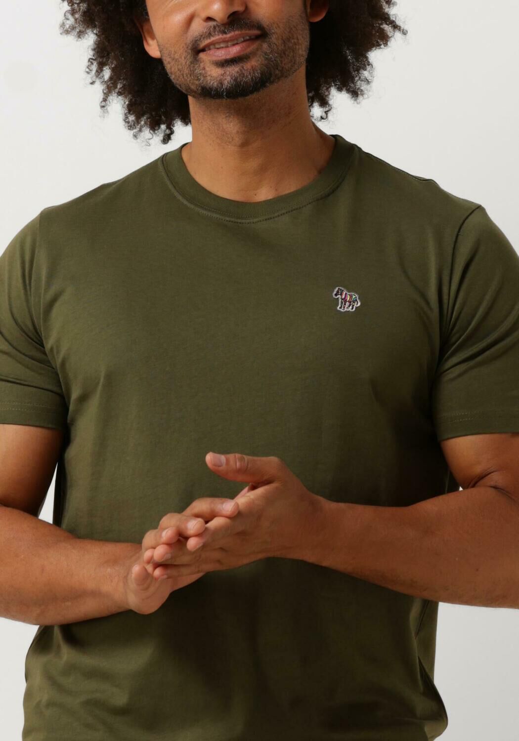 PS PAUL SMITH Heren Polo's & T-shirts Mens Reg Fit Ss T-shirt Zebra Groen