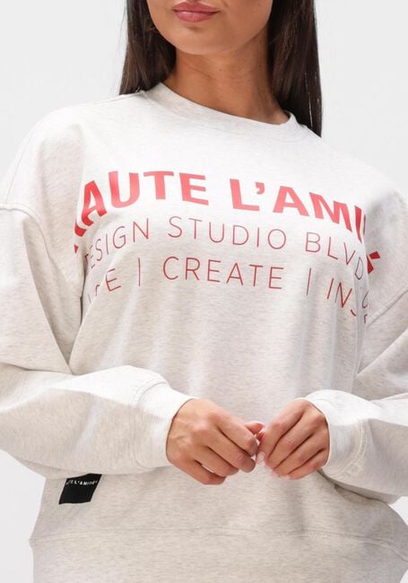 Grijze HAUTE L'AMITI&Eacute; Trui STUDIO LOGO SWEAT - large