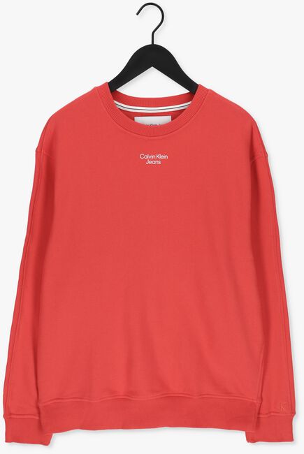 Oranje CALVIN KLEIN Sweater STACKED LOGO CREW NECK - large