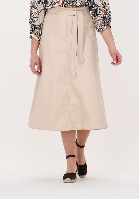 Beige SUMMUM Midirok SKIRT A-LINE FAUX LEATHER - large