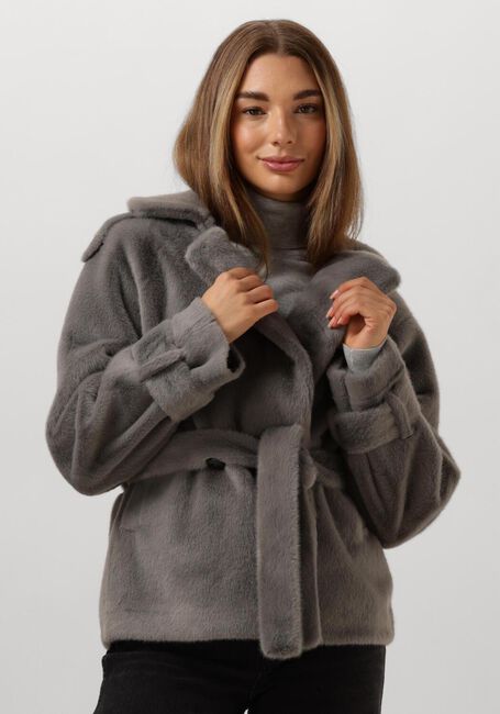 Grijze IBANA Faux fur jas CRISTEL - large