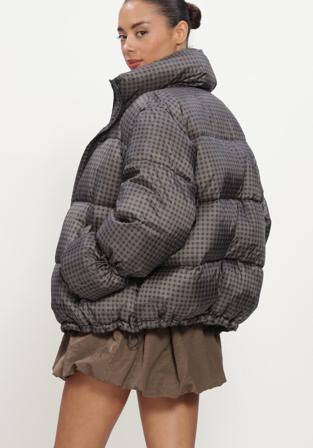 Donkergrijze MODSTR&Ouml;M Gewatteerde jas ODINMD PRINT JACKET - large