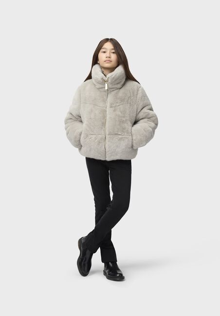 Lichtgrijze MOLO Faux fur jas HAVI - large