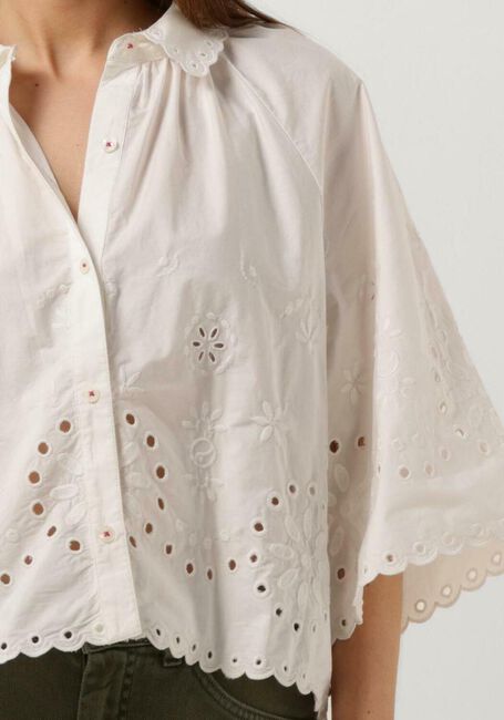 Witte SCOTCH & SODA Blouses CROP SHIRT WITH BRODERIE ANGLAISE IN ORGANIC COTTON - large