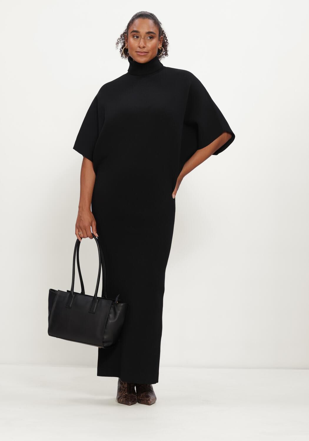 Zwarte NOTRE-V Maxi jurk NV-IYLA - large