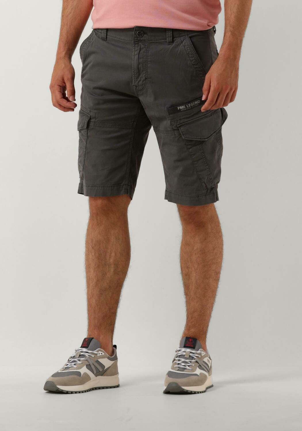 PME LEGEND Heren Broeken Nordrop Cargo Shorts Stretch Twill Grijs