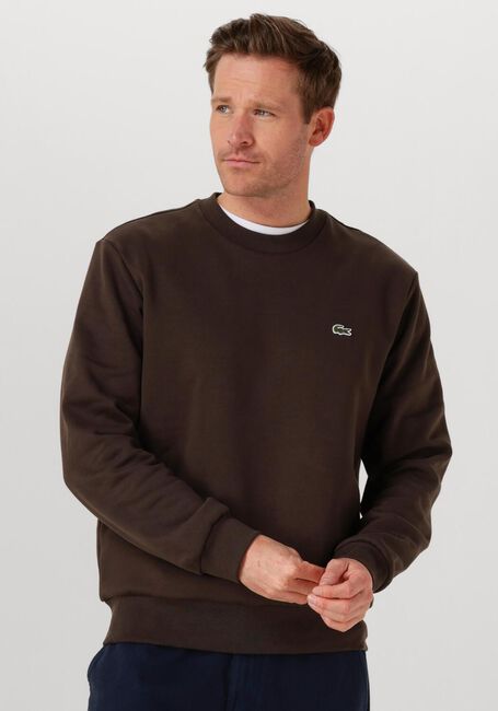 Bruine LACOSTE Sweater CLASSIC FIT BRUSHED FLEECE SWEATSHIRT - large
