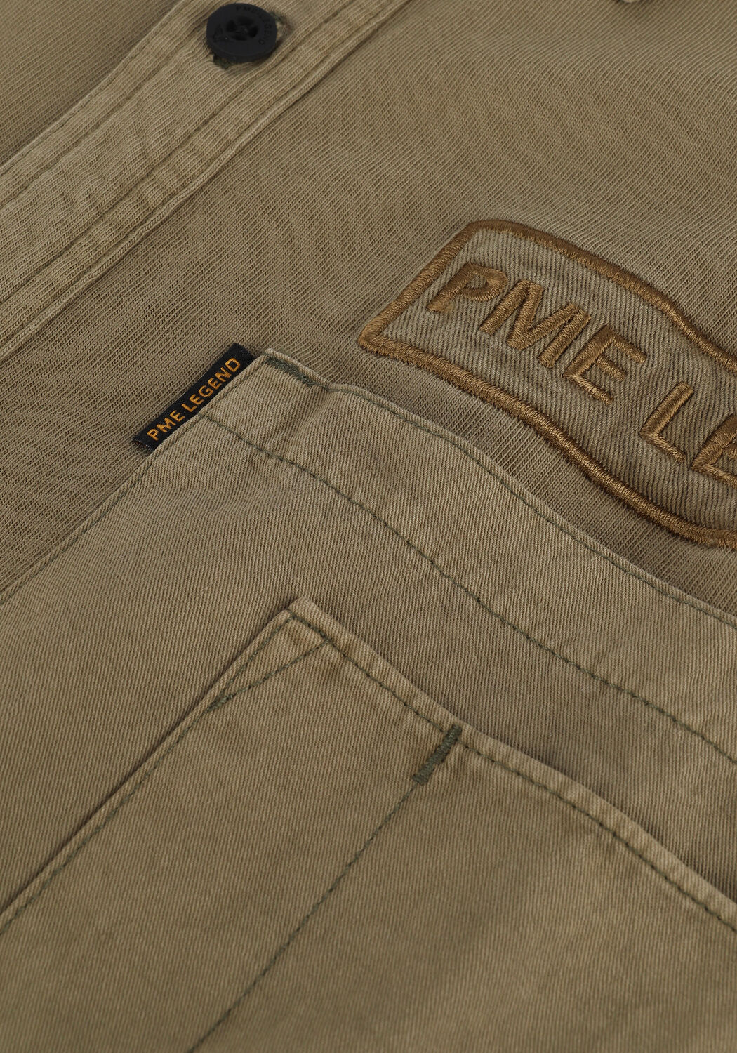 Olijf PME LEGEND Casual overhemd SHORT SLEEVE SHIRT CTN SINGLE JERSEY - large