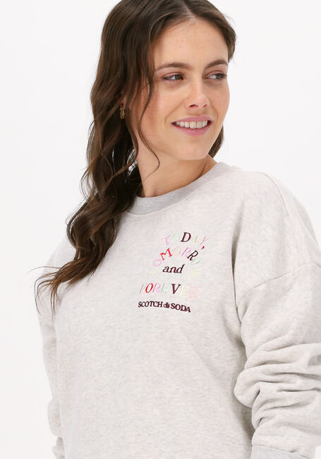 Lichtgrijze SCOTCH & SODA Sweater ORGANIC COTTON SWEATSHIRT WITH - large