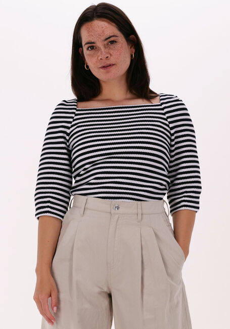 Blauwe VANILIA Trui STRUC STRIPE 3/4 UNIVERSITY - large