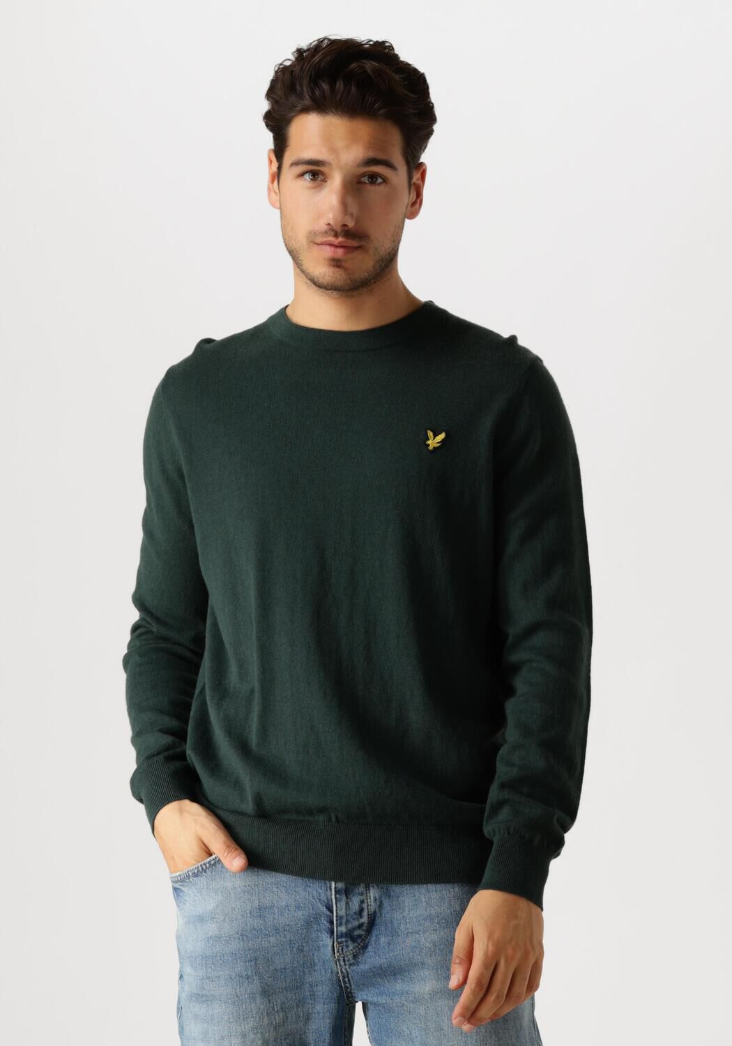 LYLE & SCOTT Heren Truien & Vesten Cotton Merino Crew Neck Jumper Groen