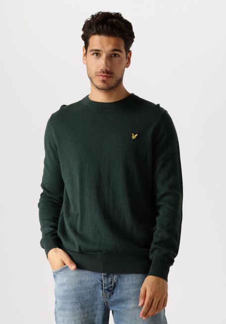 Groene LYLE & SCOTT Trui COTTON MERINO CREW NECK JUMPER - large