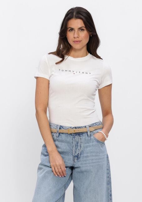 Witte TOMMY JEANS T-shirt TJW SLIM LINEAR TEE EXT - large