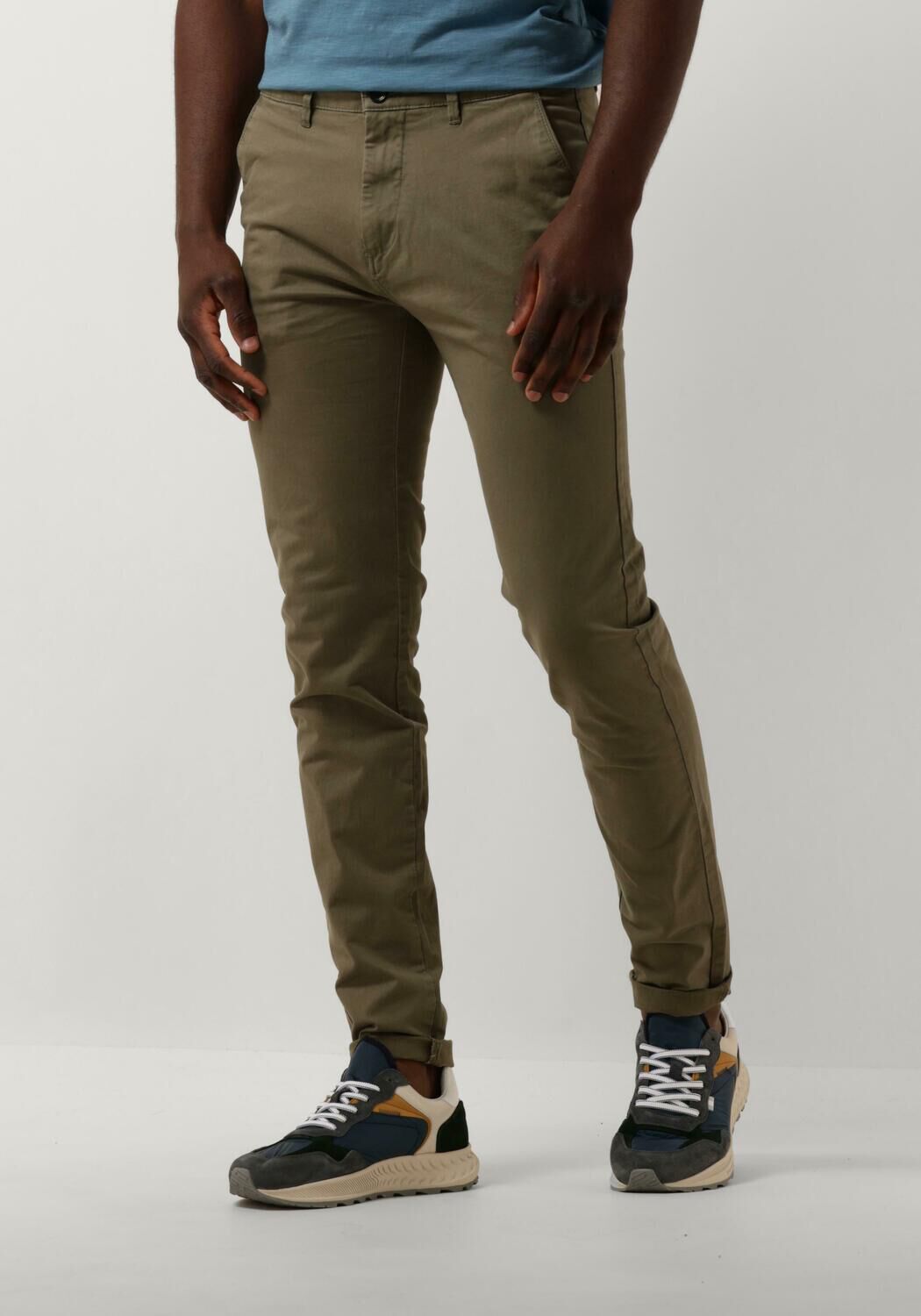 DSTREZZED Heren Broeken Charlie Chino Pants Stretch Twill Olijf