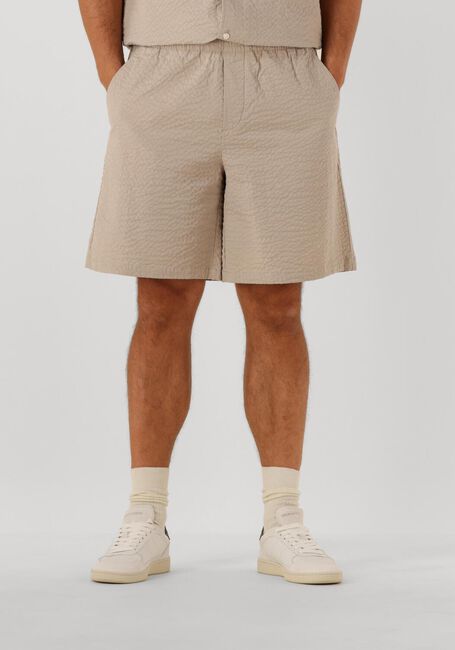 Beige SELECTED HOMME Korte broek SLHLOOSE-ACE SEERSUCKER STRING SHORTS - large