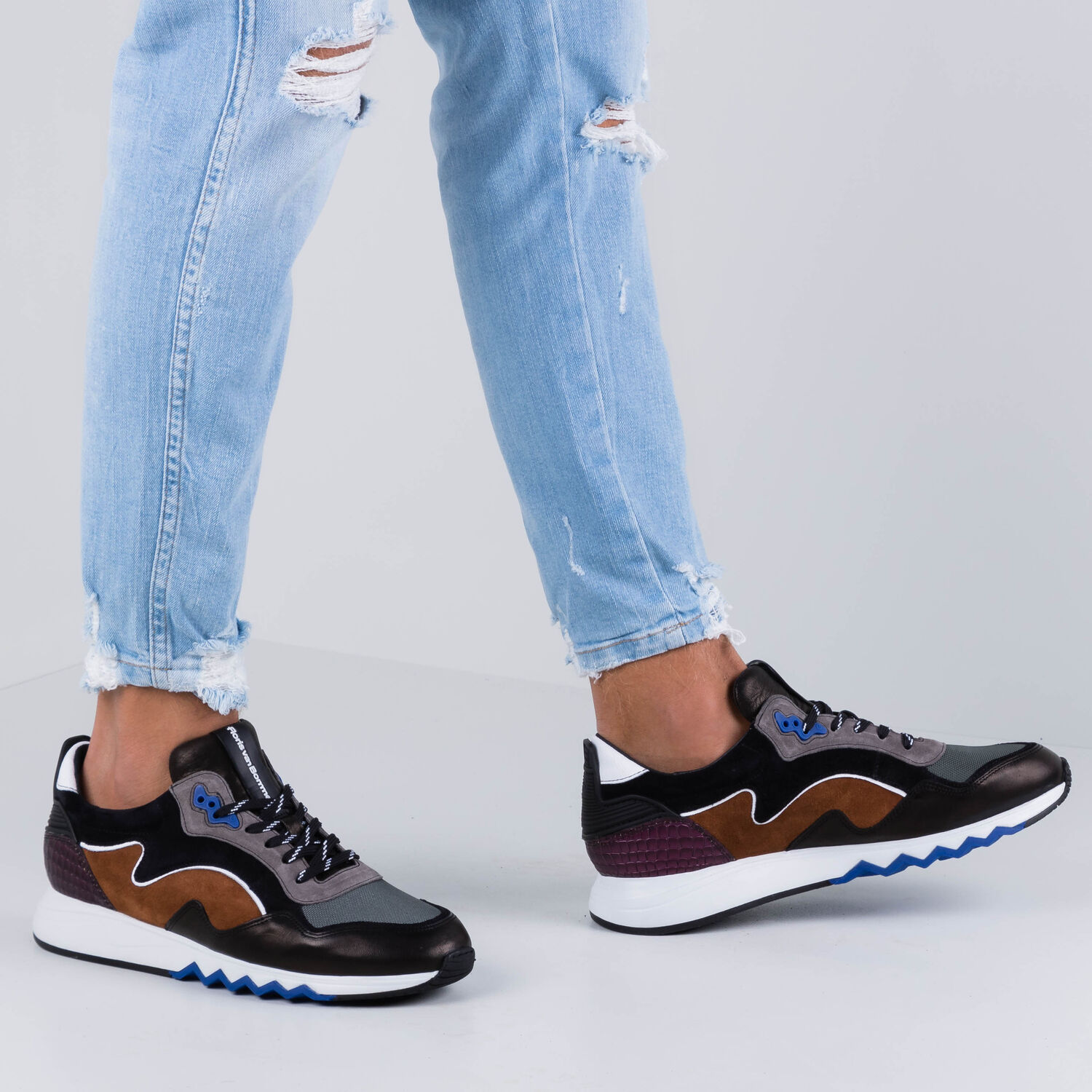 Zwarte FLORIS VAN BOMMEL Lage sneakers 16092 - large