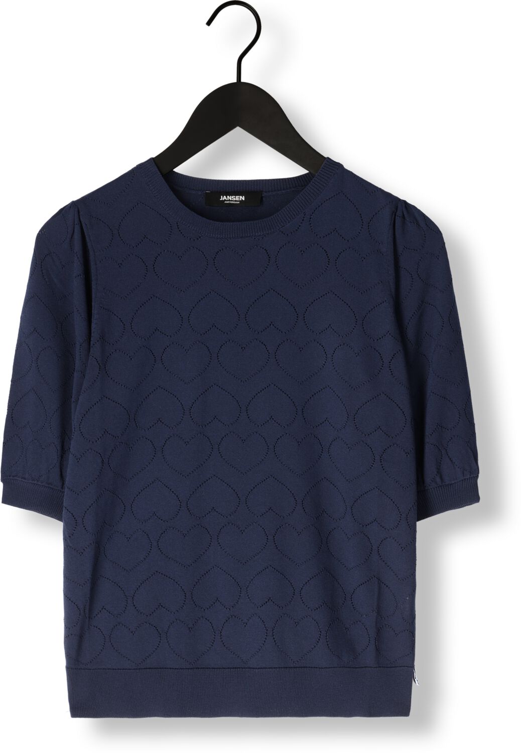 JANSEN AMSTERDAM Dames Tops & T-shirts Judith Top Jk 136 Short Sleeve Donkerblauw