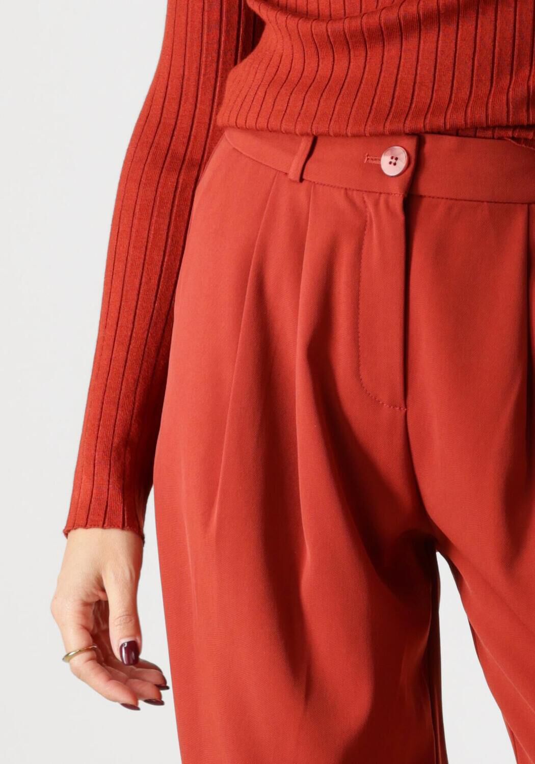 YDENCE Dames Broeken Pants Phoebe Tall Rood
