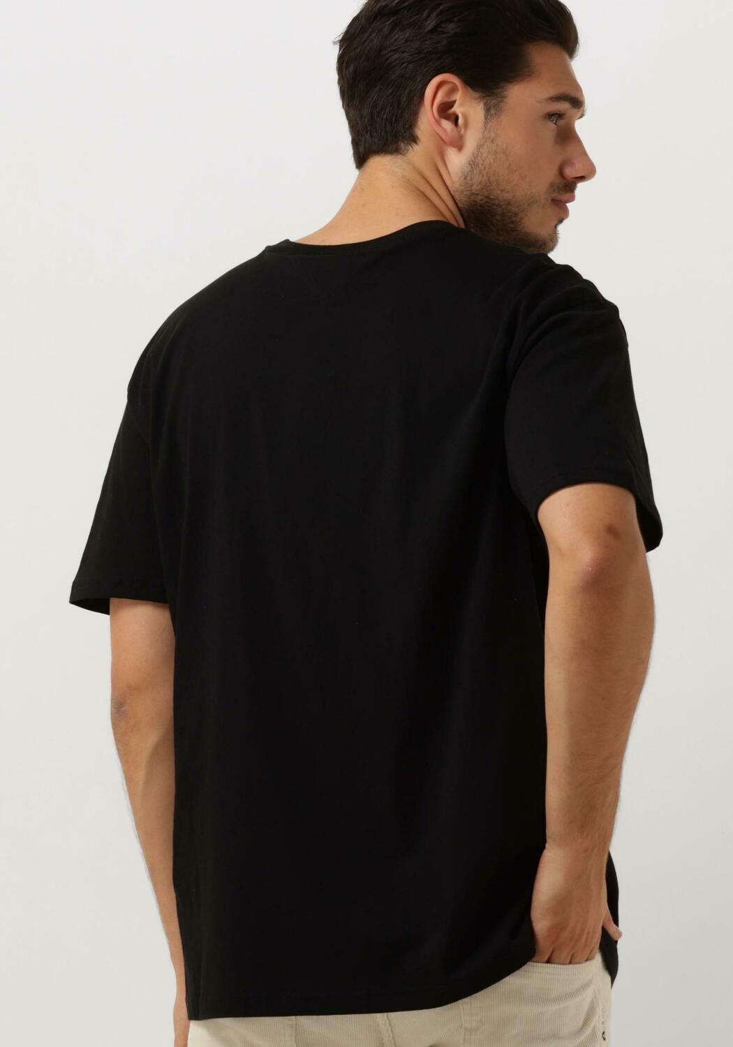 TOMMY JEANS Heren Polo's & T-shirts Tjm Reg Linear Logo Tee Ext Zwart