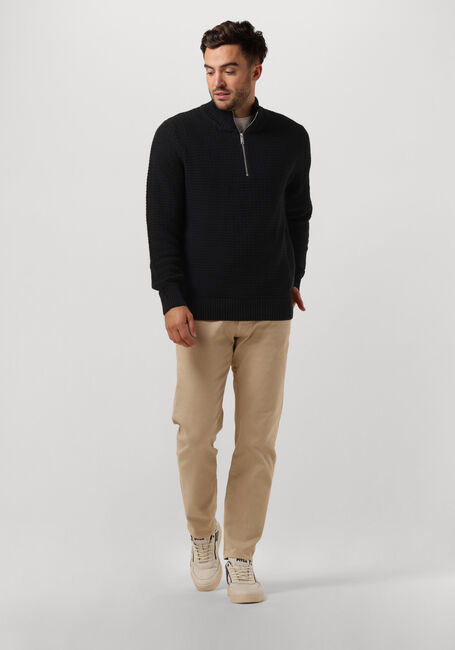 Zwarte SELECTED MEN Trui SLHTHIM LS KNIT STRUCTURE HALF ZIP Zwarte SELECTED MEN Trui SLHTHIM LS KNIT STRUCTURE HALF ZIP - large
