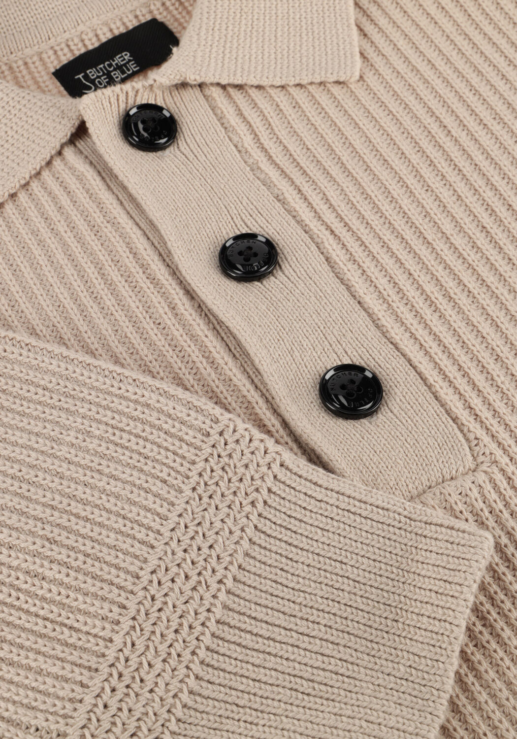 Beige BUTCHER OF BLUE Trui GALWAY POLO LS - large