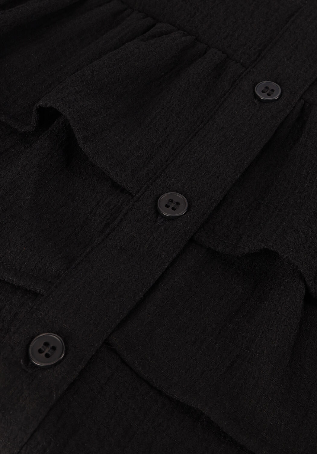 Zwarte ALIX THE LABEL Blouses LADIES WOVEN STRUCTURED CHIFFON RUFFLE BLOUSE - large